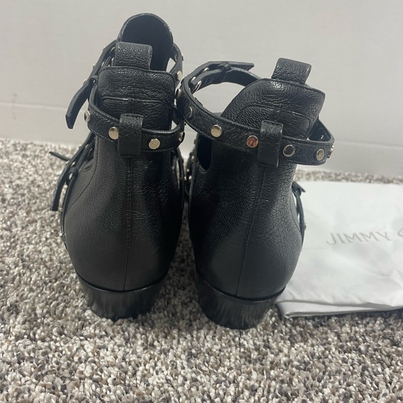 Authentic Jimmy Choo black Harley studs cut out boot new w duster 38 1/2  8 1/2 - Picture 7 of 10